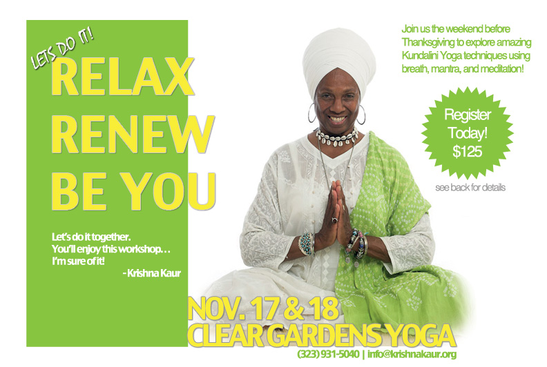 Relax – Renew – Be You! Workshop: Los Angeles